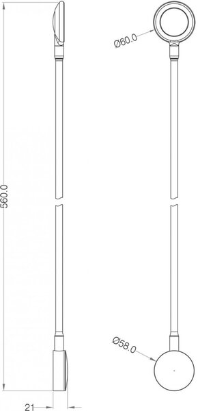 Deko-Light nástěnné přisazené svítidlo Circini 110-240V AC/50-60Hz 2,20 W 3000 K 128 lm 560 mm bílá 341173