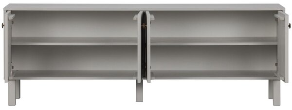 WOOOD Šedý borovicový TV stolek Flo 160 x 46 cm