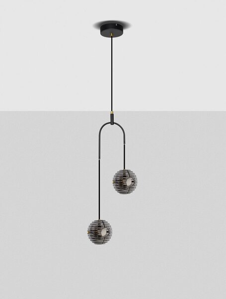 LED černo-zlaté moderní lustr Las 210