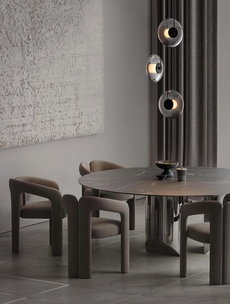 LED stmívatelný černo-šedý moderní lustr Skia 169