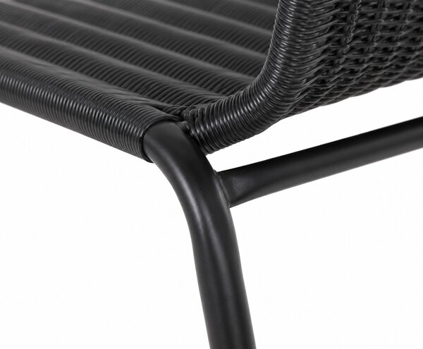 Linder Exclusiv Zahradní židle RATAN Tmavě šedá/Černá