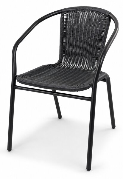 Linder Exclusiv Zahradní židle RATAN Tmavě šedá/Černá