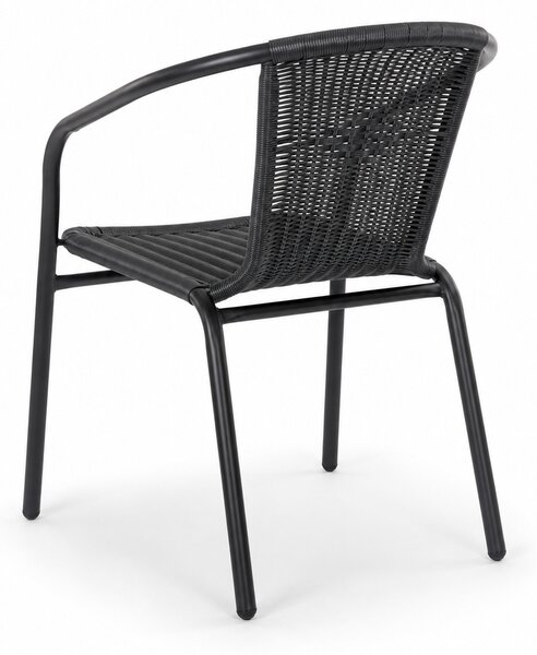 Linder Exclusiv Zahradní židle RATAN Tmavě šedá/Černá