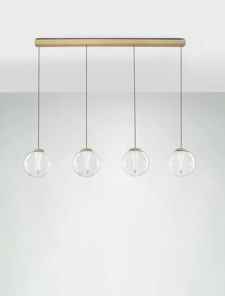 LED stmívatelný zlatý designový lustr Gi
