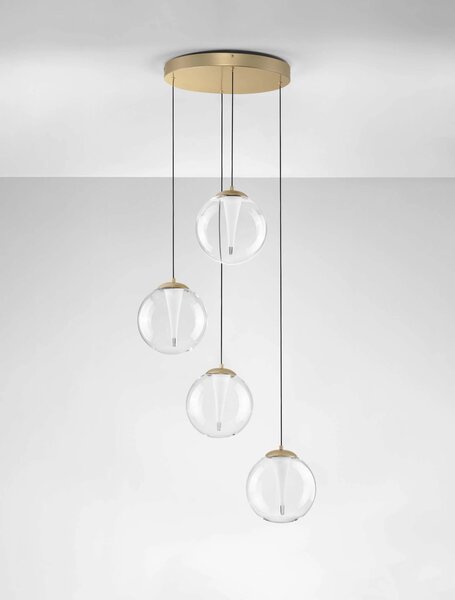LED stmívatelný zlatý moderní lustr Gi