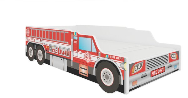 ADRK Postel FIRE TRUCK, CH-Fir-Tru-140-E059, 140x70 cm s matrací, červená