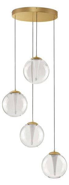 LED stmívatelný zlatý moderní lustr Gi