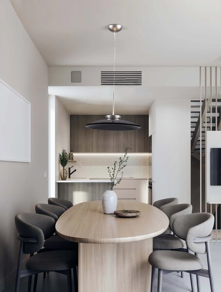 LED stmívatelný nikl designový lustr Esti – Šedá