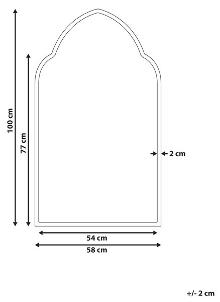 Zrcadlo ACONCHI 58 cm 100 cm Kov Zlatá