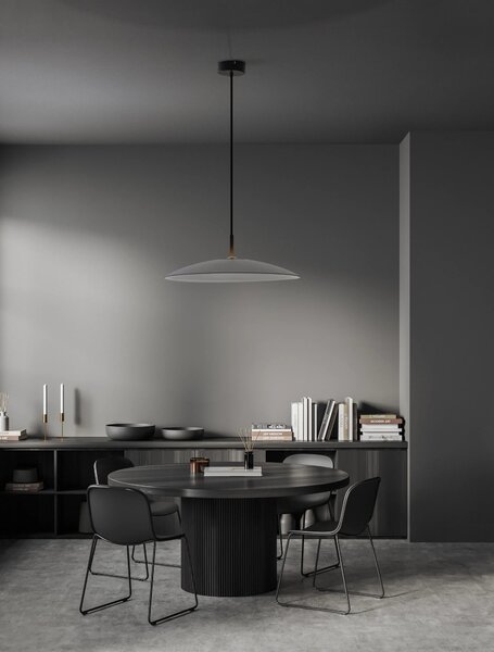 LED černo-kouřový designový lustr Polifemo – Černá