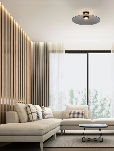 LED černo-kouřové moderní stropní svítidlo Polifemo – Černá