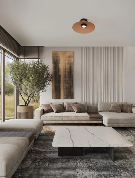 LED černo-moce hnědé designové stropní svítidlo Polifemo – Hnědá