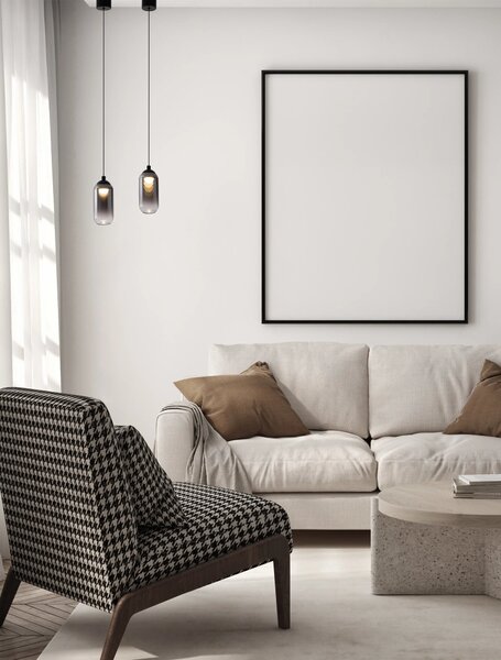 LED černo-kouřový designový lustr Kita