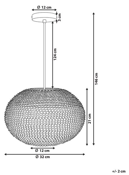 Závěsná lampa REINE Kov Stříbrná