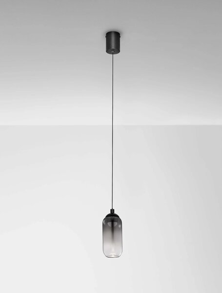 LED černo-kouřový designový lustr Kita