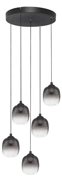 LED stmívatelný černo-kouřový designový lustr Kita 150