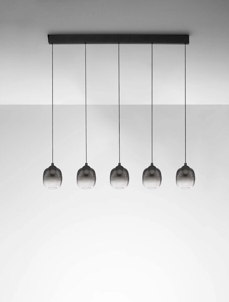 LED stmívatelný černo-kouřový moderní lustr Kita 120