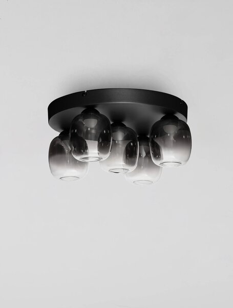 LED stmívatelné černo-kouřové moderní stropní svítidlo Kita