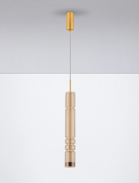 LED zlato-cognac moderní lustr Bento