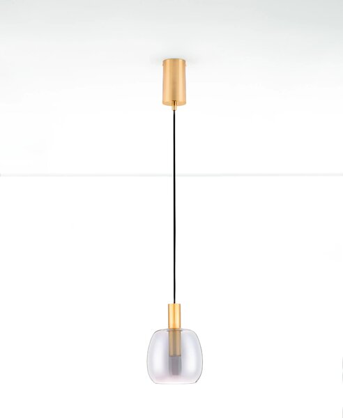 LED zlato-kouřový designový lustr Imatia
