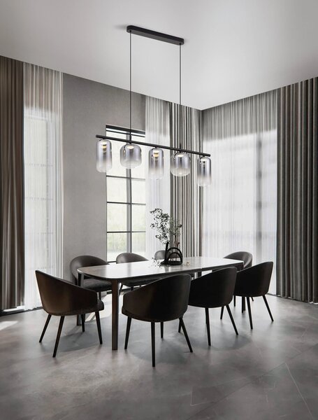 LED černo-šedý moderní lustr Aelia 145