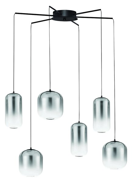 LED černo-šedý designový lustr Aelia 145