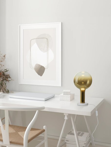 LED stmívatelná zlato-bílá stolní lampa Nostos – Zlatá