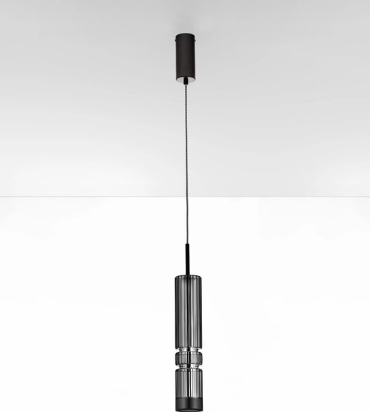 LED černo-šedý moderní lustr Bento 180