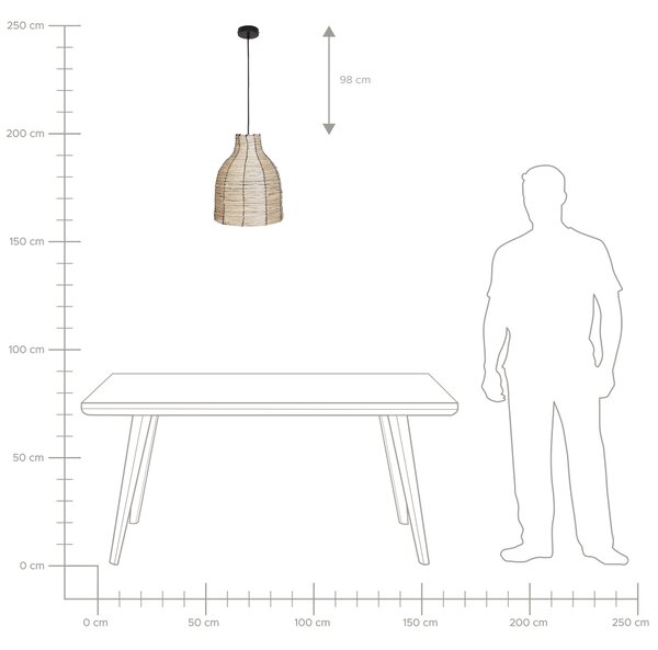 Závěsná lampa KELAKAS Proutí Přírodní