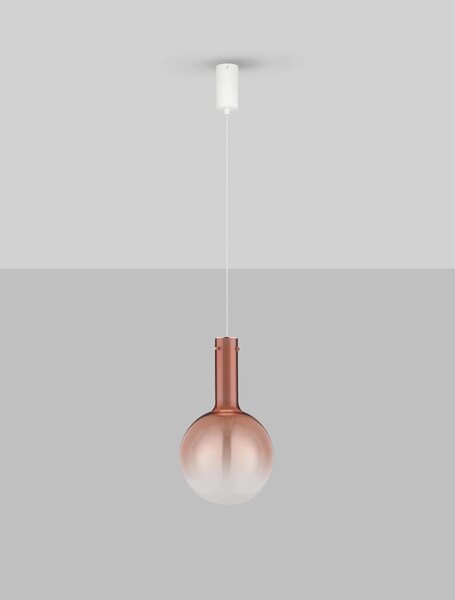 LED stmívatelný růžovo-zlatý designový lustr Nostos