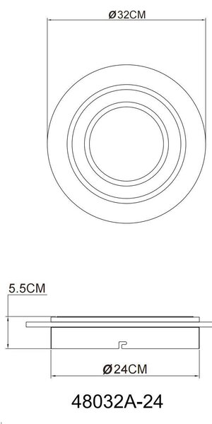 STROPNÍ LED SVÍTIDLO, 32/5.5 cm Globo - Stropní svítidla