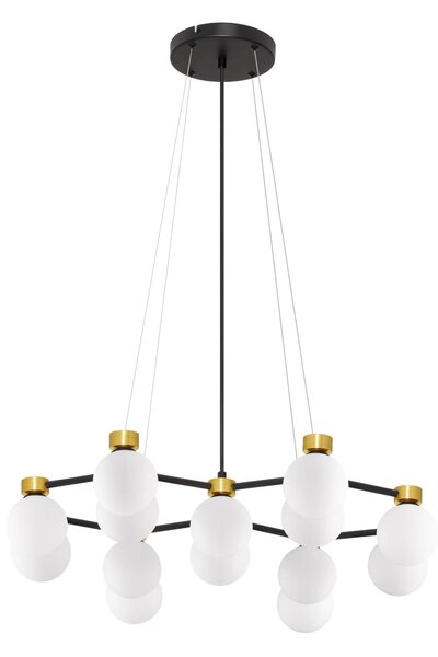 Satina zlato-černo-bílý moderní lustr Ovalino 143 – 73 x 50 x 120 cm
