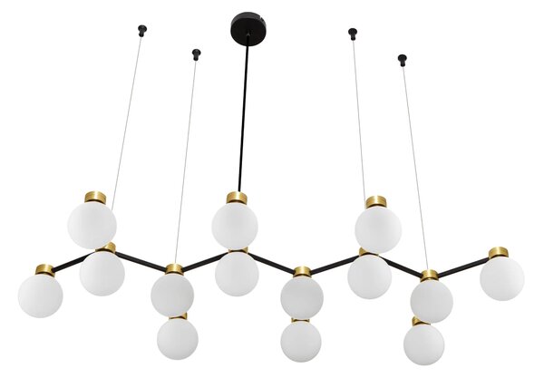 Satina zlato-černo-bílý designový lustr Ovalino 157 – 107 x 130 cm