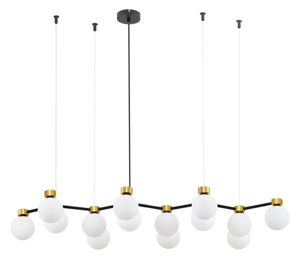 Satina zlato-černo-bílý designový lustr Ovalino 157 – 107 x 130 cm