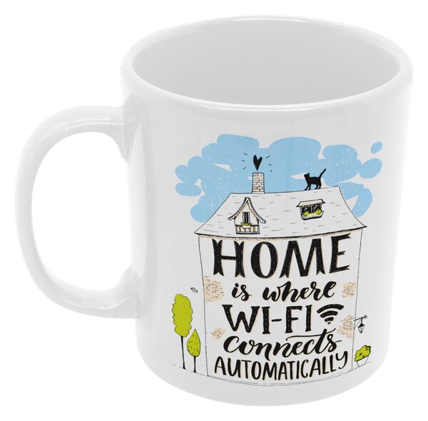 Home Wifi | keramický hrnek 330ml, různé barvy - Bílá