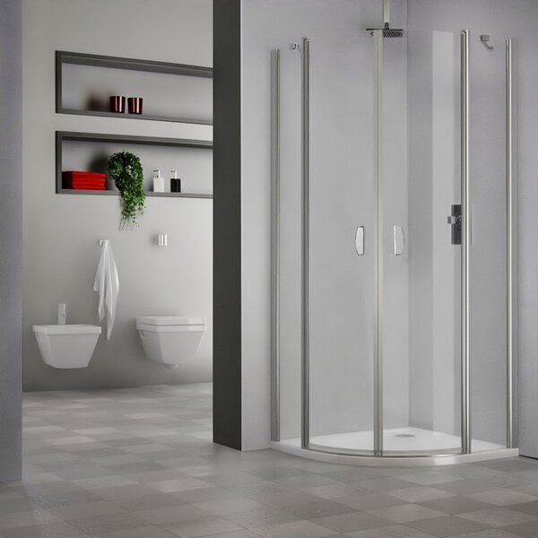 Roltechnik Outlet Čtvrtkruhový sprchový kout DR2 - bez vaničky Varianta: rozměry: 80x80 cm - (DR2/80x80 - 733-8000000-00-02), Barva profilů a typ výplně: profily: brillant, výplň: transparent