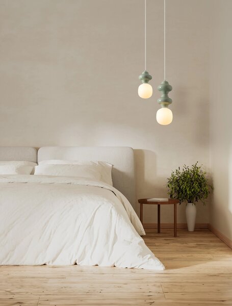 LED zeleno-bílý designový lustr Clio