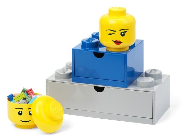 Žlutý úložný box ve tvaru hlavy LEGO® Girl mini 12 cm