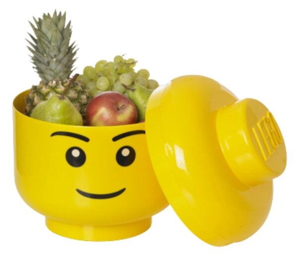 Žlutý úložný box ve tvaru hlavy LEGO® Boy 19 cm