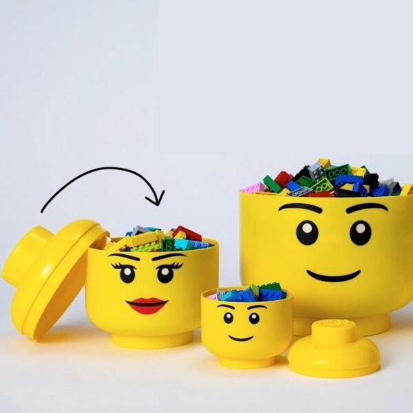 Žlutý úložný box ve tvaru hlavy LEGO® Girl mini 12 cm
