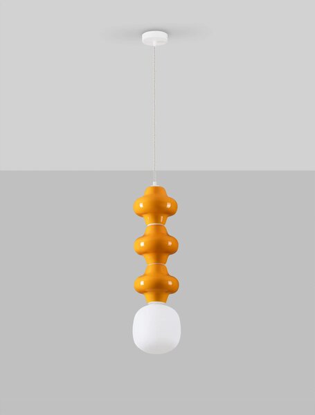 Oranžovo-bílý designový lustr Clio