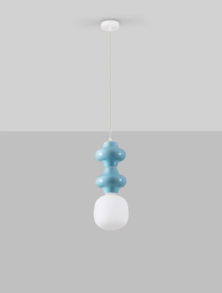 LED modro-bílý moderní lustr Clio
