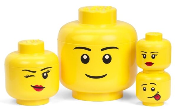 Žlutý úložný box ve tvaru hlavy LEGO® Girl mini 12 cm