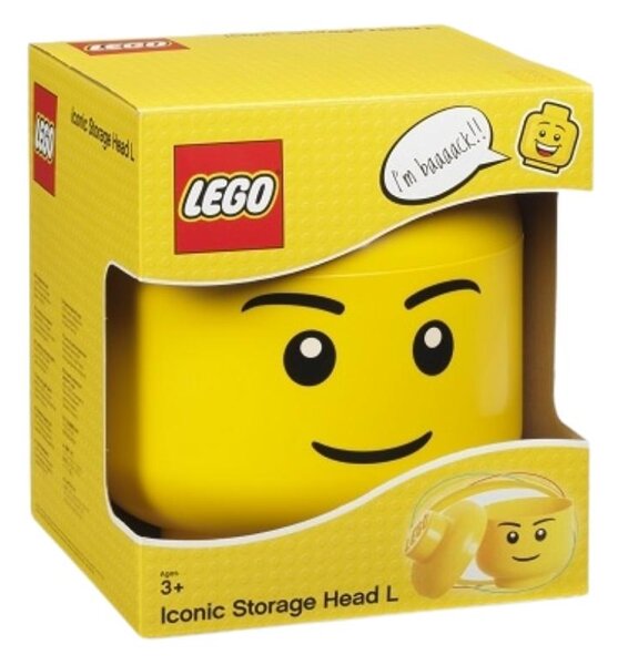 Žlutý úložný box ve tvaru hlavy LEGO® Boy 19 cm