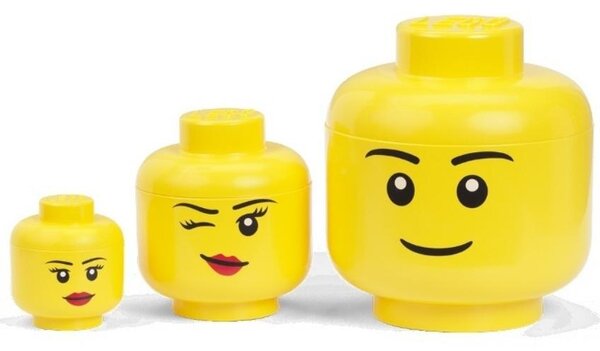 Žlutý úložný box ve tvaru hlavy LEGO® Boy 19 cm