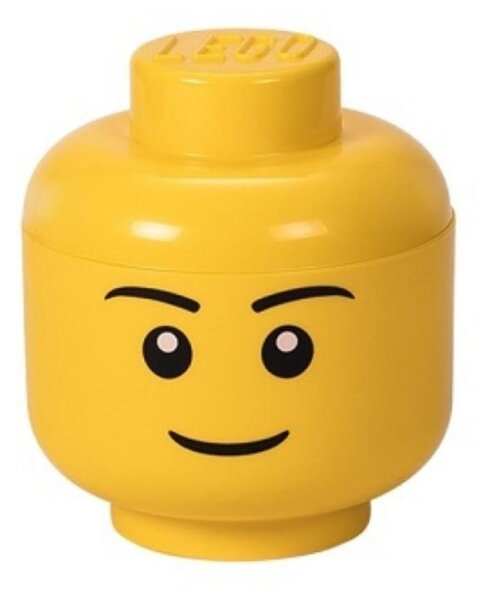 Lego® Žlutý úložný box ve tvaru hlavy LEGO® Boy 19 cm