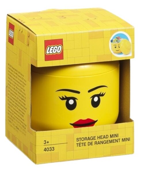 Žlutý úložný box ve tvaru hlavy LEGO® Girl mini 12 cm