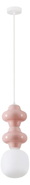 LED růžovo-bílý designový lustr Clio
