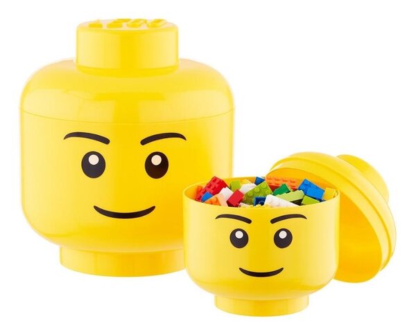 Žlutý úložný box ve tvaru hlavy LEGO® Boy 19 cm