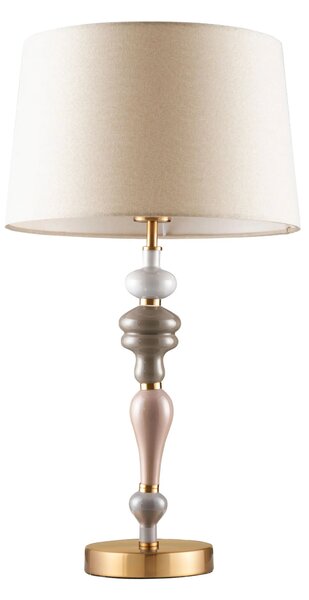 LED antique mosaz & oranžovo-hnědá stolní lampa Damo